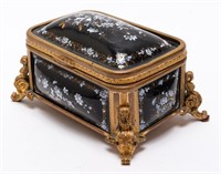 Continental Enamel & Brass Dresser Box