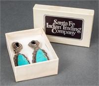 Aaron Toadlena Navajo Silver & Hardstone Earrings