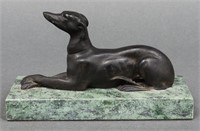 Cast Metal Greyhound Sculpture