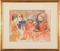 Marcia Marx "Family Portrait" Watercolor on Paper