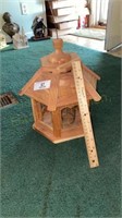 wooden outdoor birdfeeder