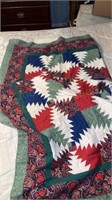 Hand stitched Pineapple Quilt