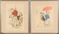 Edmund Blampied "Dogs Golfing" Cartoons, 2