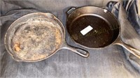 Two 10.5" Cast Iron Skillets One Lodge