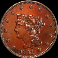 1842 Braided Hair Large Cent UNCIRCULATED