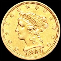 1851-O $2.50 Gold Quarter Eagle LIGHTLY CIRCULATED