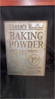 "Baker's Brand Baking Powder" Metal Sign