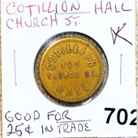 Cotillion Hall Church St. Good For 25c Trade In