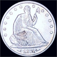 1874 Seated Liberty Dollar CLOSELY UNCIRCULATED