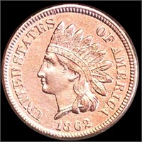 1862 Indian Head Penny CLOSELY UNCIRCULATED