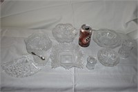 10 Pieces Pressed Glass