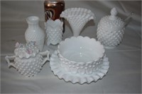 7 Pieces Vintage Milk Glass Set