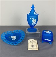Vintage Blue Satin Westmoreland Glass