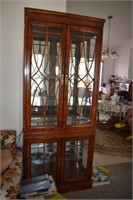 Tall Glass and Wood Curio Cabinet