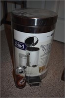 Space Works Flip Top Stainless Trash Can Set