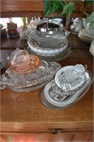 Large Lot of Glass Service Pieces