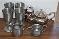 Pewter and Silver Plate Serving Pieces