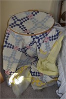 Handmade Quilt and Hoop Stand