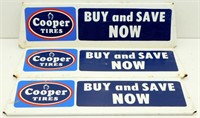 3 Cooper Tires Buy and Save Now Metal Signs