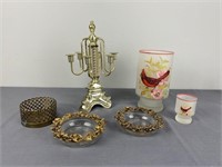 Cardinal Vase, Candelabra, Coasters