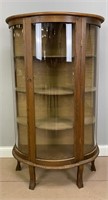 Oak Curved Glass Front China Cabinet