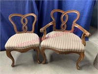 Pair of petite old French chairs