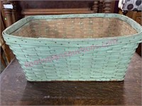 Antique green laundry basket