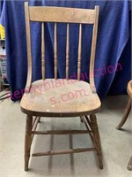Antique oak kitchen chair -  circa 1900
