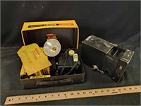 Vintage Box Camera and Flash Unit