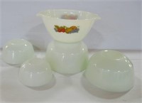 (4) Fire King Graduating Mixing Bowls & Fire King