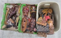African American Style Wood Décor Items Including