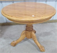 Oak Round Top Side Table with Claw Design Feet.