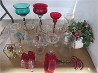 Decorative Glassware Items Including Vases,