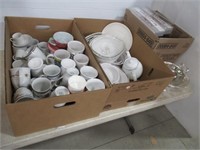 Various Kitchen Items Including Cups, Corning