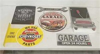 Garage theme signs