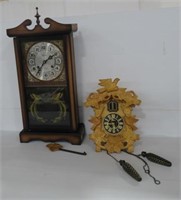 Alaron Wall Clock with Small Cuckoo Clock.