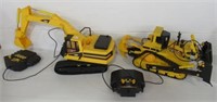 (2) Remote Control CAT Dozer & Excavator Toys.