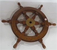 Vintage Wood Ships Wheel. Measures 18.25".
