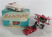 Red Hot Roadster in Box, Hallmark Metal Airplane,