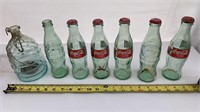 Vintage Coke Bottles (6), glass decor