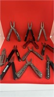 lot with 11 multi tool knives