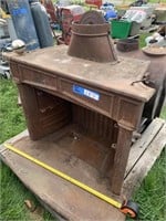 Cast iron inset wood stove, unique piece