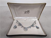 Ladies sterling silver Rhinestone jewelry set