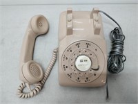 Beige original rotary telephone in original box