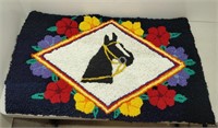 Horse hooked rug 39x24"