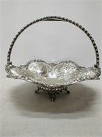 silver plate brides basket - antique