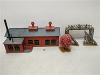 train buildings, models, books