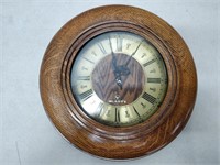 antique oak  wall clock converted to battery from
