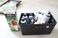 BOX OF BRAKE CLEANER, ENGINE DEGREASER AND FIRE