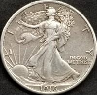 1916-P Walking Liberty Silver Half Dollar AU